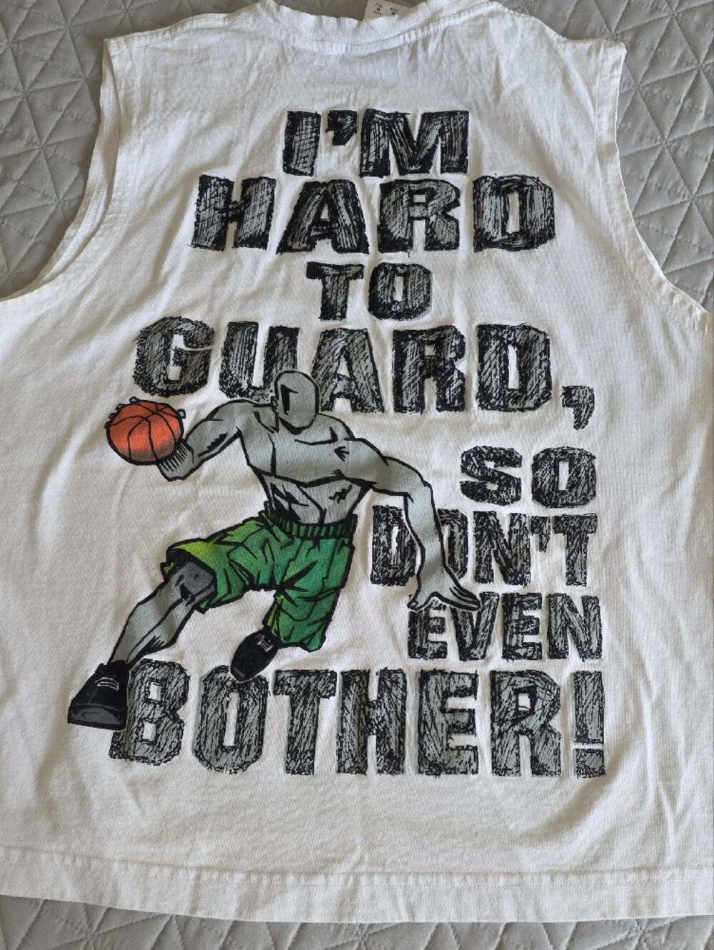 And1 White Tank with Black Logo Graphic